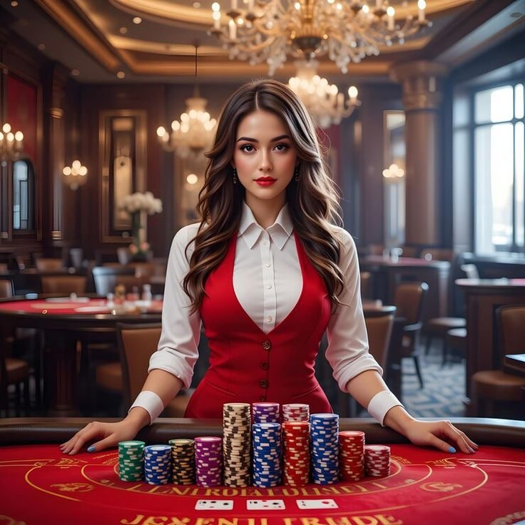 Tampilan live studio Three Card Poker di platform tournament dengan dealer profesional dan kartu yang jelas